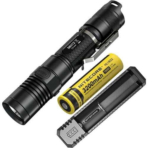 NITECORE MH12 USB Rechargeable Flashlight CREE XM-L2 U2 LED max 1000 lumen beam distance 232 meter outdoor Light Tactical torch