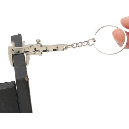 2021 NEW Fashion Women Men Color Zinc Alloy Mini Messschieber Penadnt Keychain Key Chain Key Ring Office Keychain