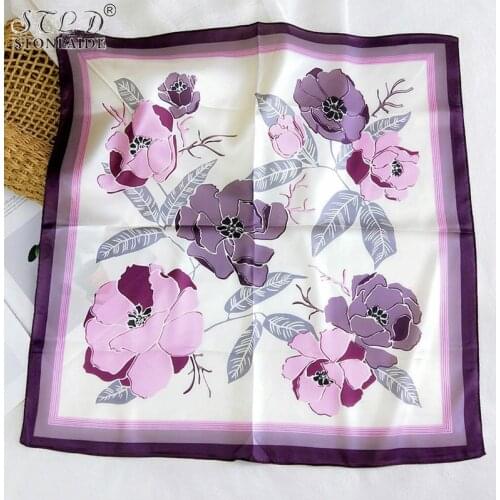 NEW Euro Fashionable Foulard Printing 58X58CM sSquare Silk Scarf For Women Elegant Neckerchief Jersey Scarf Ladies Neck Scarves