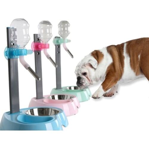 Pet Cat Dog Water Drinker Dispenser Bottle Plastic Automatic Fountain Drinker Multicolor Food Stand Hamster Feeder Dish Bowl