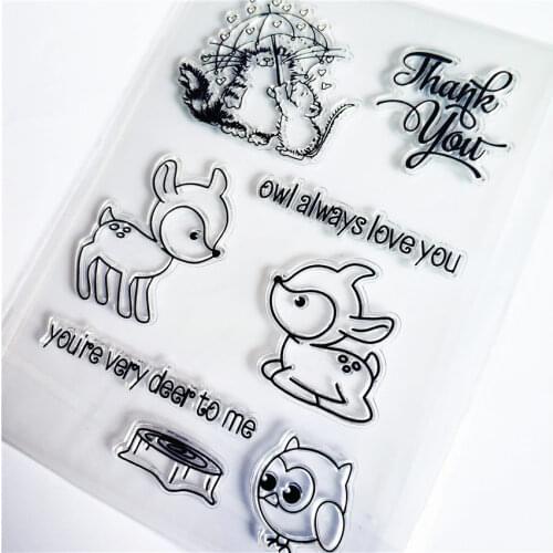 11*16cm Wood deer Transparent Clear Stamps / Silicone Seals Roller Stamp for DIY scrapbooking photo album/Card Making