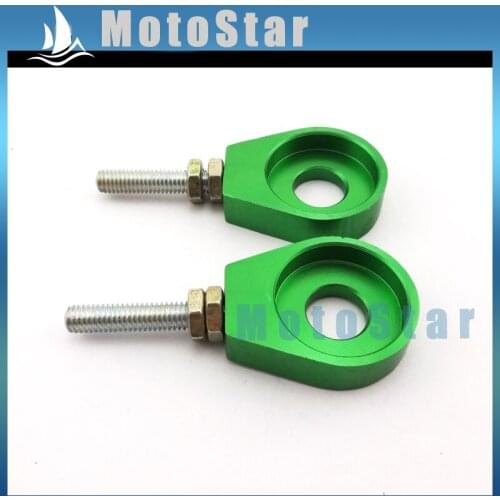 Green 12mm Chain Adjuster Tensioner Alex Block For Motorcycle Pit Dirt Motor Bike Lifan Stomp Pitsterpro TTR SSR Thumpstar
