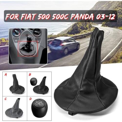 Manual Gear Shift Knob Gaiter Boot Cover Gear Shift For Fiat 500 500C 2007 2008 2009 2010 2011 2012 2013 PANDA 2003-2012