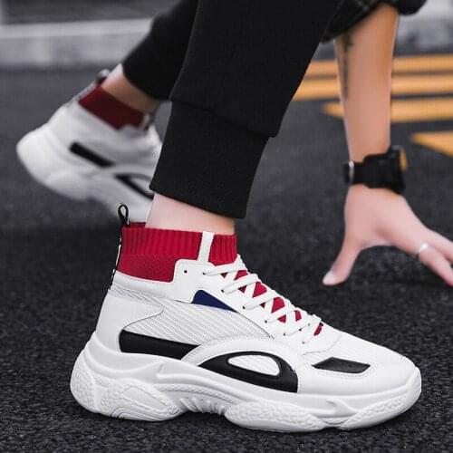 Sport spring hightop causal male para 2020 hot Casual Mens mens leisure on sports white Male high informales black man men shoe