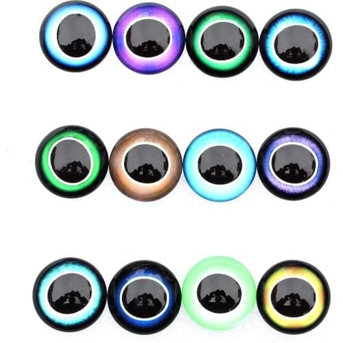 From 8mm to 30mm Dragon Cats Eyes Round Pattern Glass Cabochon Flatback Photo Base Tray Blank DIY Making Accessories K06250