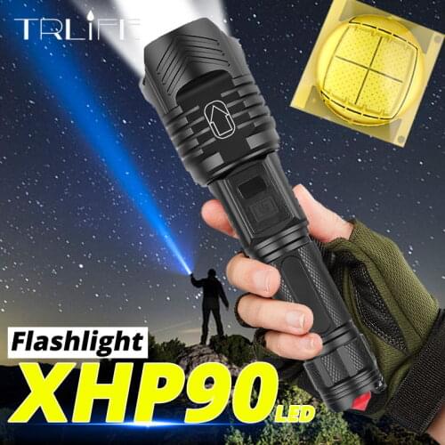 Ultra Powerful XHP90 LED Flashlight Xlamp XHP70.2 Tactical Flash Light XHP50 USB Zoom Torch Hunting Use 26650 With Smart Chip