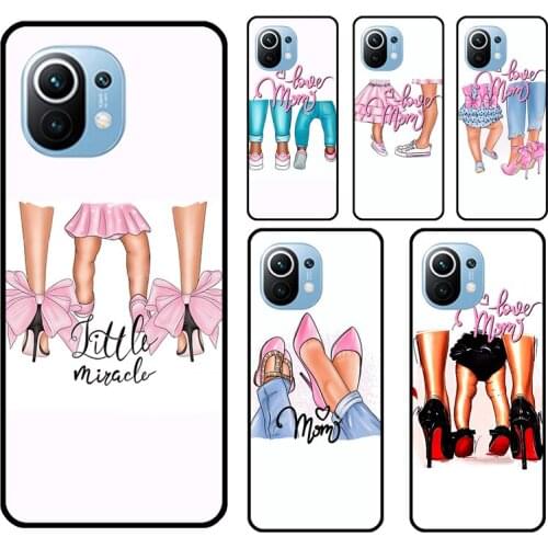 Super Mom son daughter Heels Baby Girl For Xiaomi Mi 10T 9T Pro Note 10 Mi 11 Lite Ultra Case For POCO X3 Pro M3 F1 F2 F3 Cover
