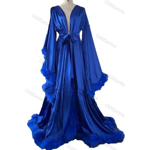 Ladies Feather Bridal Nightgown Wedding Scarf Long Lingerie Nightgown Nightgown Bathrobe Nightgown Belt