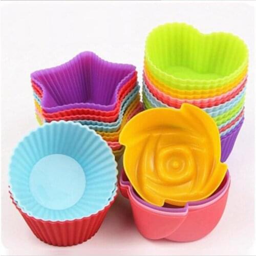 1/3/5 Pcs/Set Silicone Cupcake Baking Molds Cup Set Kitchen Craft Tool Bakeware Pastry Tools Cake Mold Cake Stand Silicone Mold