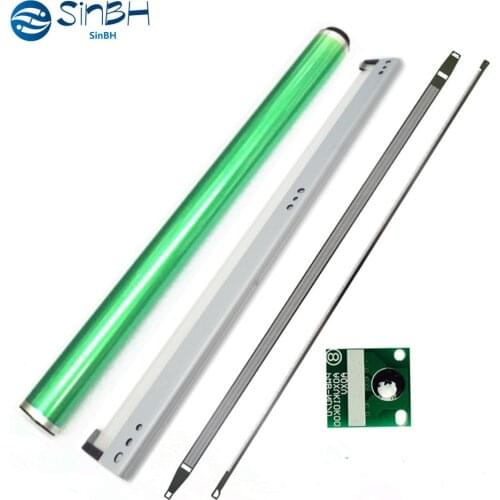 1Set X DR512 Repair Parts Drum Chip+Cleaning Blade+Charge Saw+Grid+Bizhub C224e OPC Drum For Konica BH C224 C284 C364 C454 C554