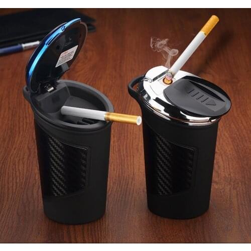 1PC Portable Auto Car Truck LED Cigarette Smoke Car Ashtray LED Light Smokeless Ashtray Cigarette Holder Anti-slip Rubber-30