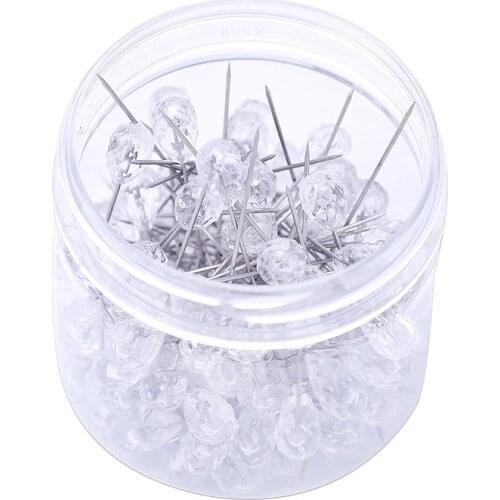 100PCS Diamond Straight Pins for Bouquet Wedding Flowers Crystal Head Wedding Corsage Boutonniere Floral Bouquet Sewing Pin