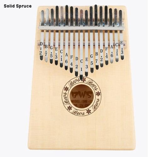 17 Keys Kalimba Thumb Piano Finger Percussion Wood Musical Solid Spruce Body African Camphor Musical Instrument Upright Piano