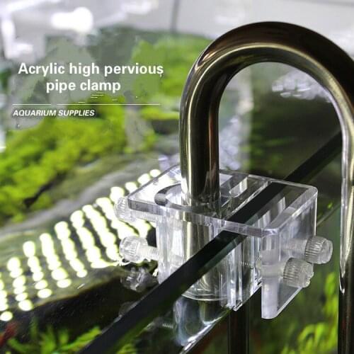 Acrylic Holder Water Inlet Outlet Pipe Lily Fixing Clip Aquatic Fish Plant Tank Feeding Aquarium Crystal Shrimp Throwing Glass