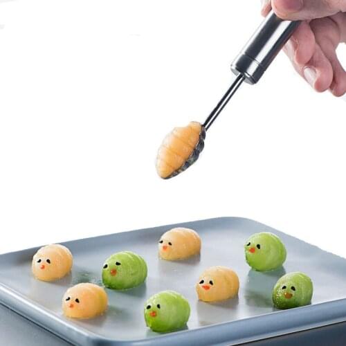 3pcs/lot 304 Stainless Steel Melon Baller Fruit Scoop Watermelon Ice Cream Scoop Creative Spoon Kitchen Gadget Carving Tools