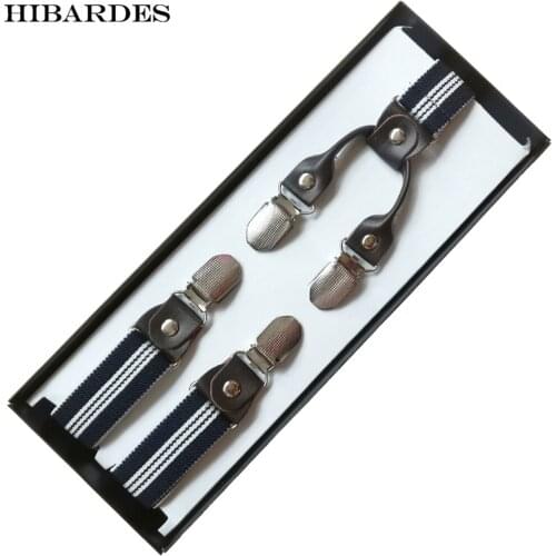 4 Clip Mens 39 inch stripes Men Braces Supports For Women Elastic Adjustable Pants Straps tirantes jartiyer bretels Suspenders