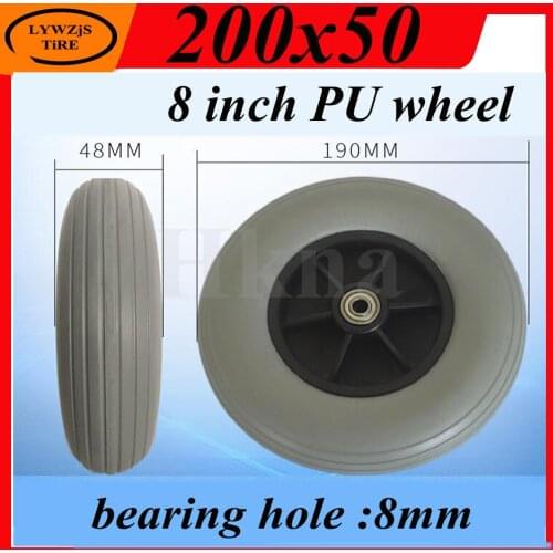 8 Inch Solid Wheel Tire 200x50 PU Wheel Front Wheel Tyre Wheelchair Accessories Universal Solid Front Wheel