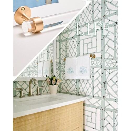 Acrylic Towel Bar Wardrobe Pendant (Polished Brass)-Glass Stick-End Towel Bar-Towel Holder-LuxHoldu