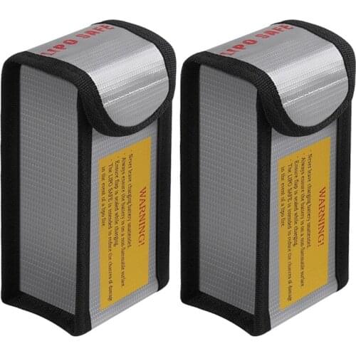 B85B 2x Fireproof Lipo Battery Bag Waterproof Explosion-proof Portable Lipo Battery Storage Container for Drones