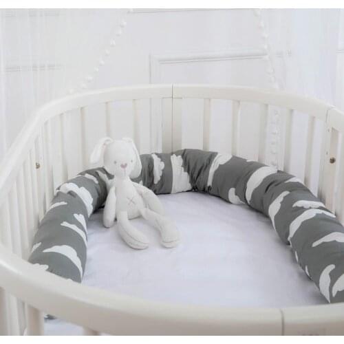 Newborn Baby Bed Bumper Pillow Cushion Bumpers for Infant Bebe Crib Bedding Set Protector Cot Baby Room Decor Grey Cloud