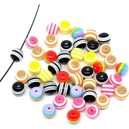 100pcs 10mm Mixed Colorful Round Resin Beads Loose Spacer Charm Beads For Bracelet Necklace Jewelry Making Accessories Diy