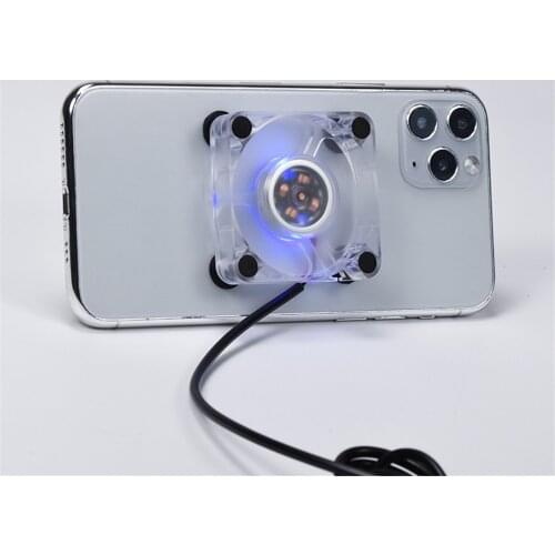 Hot Mini Mobile Phone Cooling Fan Silicone Suction Cup Bottom USB Charging Cooler Cooling Artifact for Heat Dissipation