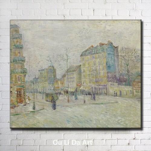 Impression Van city house street people canvas printings oil painting printed on canvas wall art decoration picture no frame