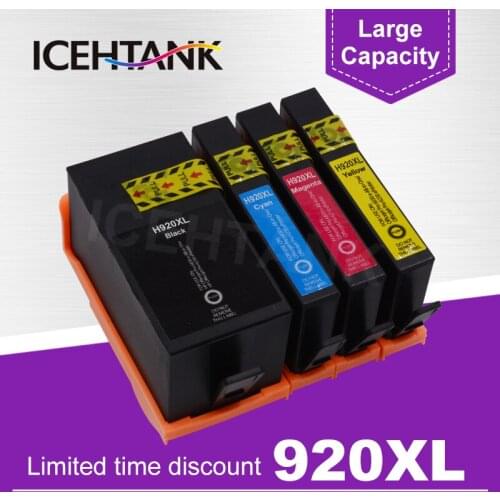 ICEHTANK 4PCS Ink Cartridge for HP920 for HP 920 XL Inkjet Full Cartridges Officejet 6000 6500 6500A 7000 7500 Printer With Chip