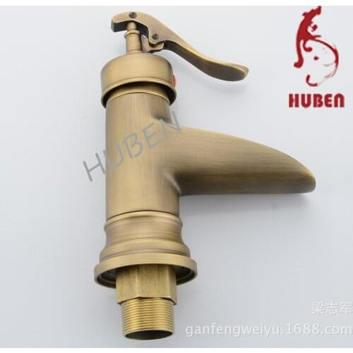 Tiger Ben antique copper faucet whole European pastoral retro hot and cold taps basin faucet washbasin single hole faucet