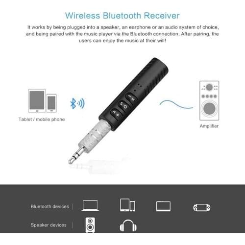Mini Wireless Bluetooth Car Kit Hands 3.5mm Jack AUX Audio Receiver Adapter NEW