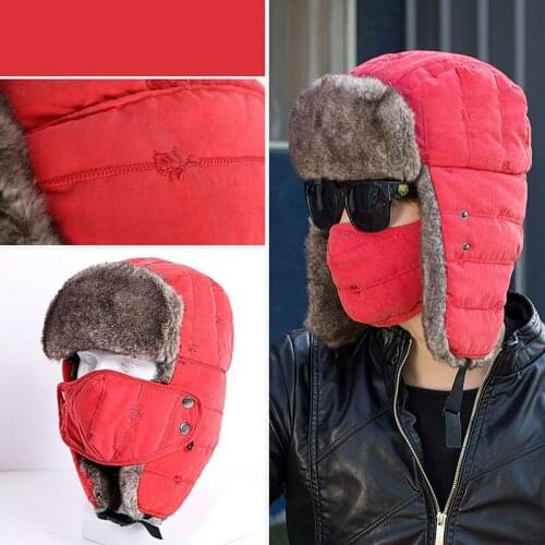 Trendy New Quality Cycling Cap Ski Winter Windproof Cap Outdoor Sports Bib Cold Padded Hood Mask Plush Warm Hat Bicycle