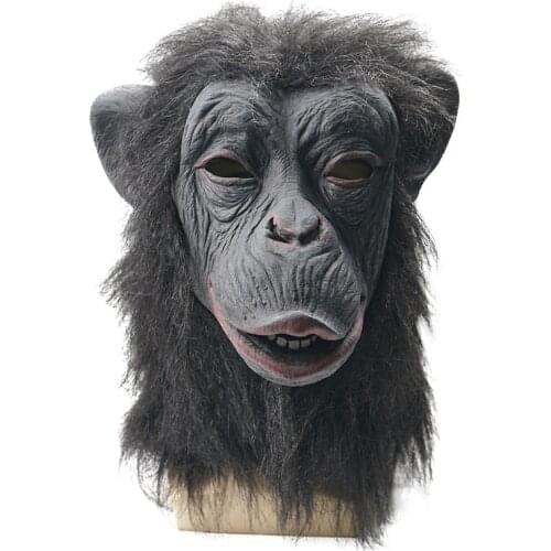 Reneecho Men Gorilla Mask Chimp Head Masquerade Masks For Adult Halloween Costume Cosplay Prop