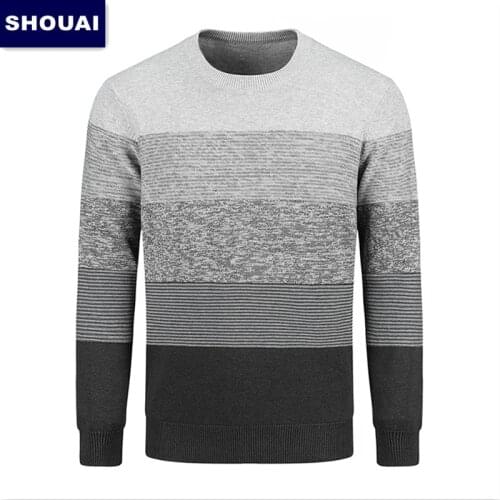 Mens 2021 New Spring Sweater Knit Cotton Stripe Fashion Casual Best All-Go Sweater Series Size M,L,XL,XXL,XXXL