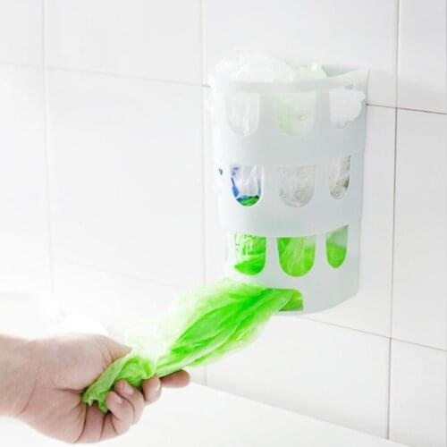 Wall-mounted Garbage Bags Tray Storage Box Multipurpose Plastic Bags Holder Rack Kitchen Tableware Sundries kitchen organizers