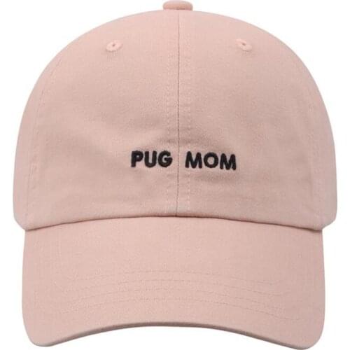 Unstructured Soft Cotton embroidery fashion Baseball Cap for Pug Mom Pug casual Dad hat new sports caps snapback hip hop