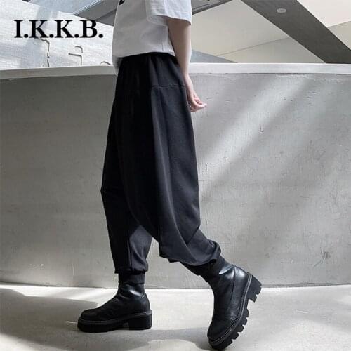 Autumn personalized fashion mens pants minority mens Capris summer slim Korean personalized Harem Pants fashion hip-hop pants
