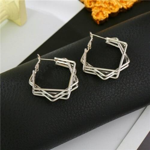Punk Statement Gold Color Pendants Hoop Earrings for Women Earings Hoops Wedding Trendy Fashion Jewelry Accessories