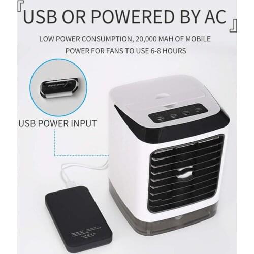 Mini 3in1 USB Portable Air Conditioner 7 Colors LED Conditioning Humidifier Purifier 3 Gear Desktop air cooler Fan w/480ml Tank