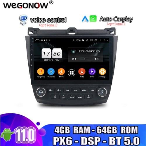 PX6 IPS DSP Android 10.0 For Honda ACCORD 7 2003-2006 2007 TDA7851 4G 8 core 64G Car DVD Player GPS RDS Radio wifi Bluetooth 5.0