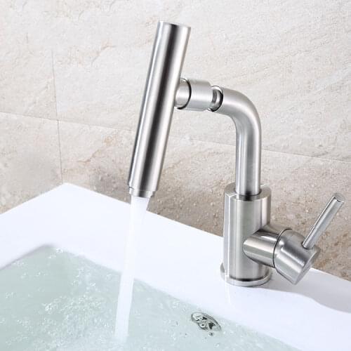 Bathroom Faucets 304 Stainless Steel basin faucet Taps Hot cold single hole universal Rotate microphone Mixer washbasin faucet
