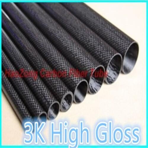 3k Carbon Fiber Tube/Pipes OD18mm ID 14mm 15mm 16mm 17mm x500mm (Roll Wrapped) High Strength and High Corrosion Resistance