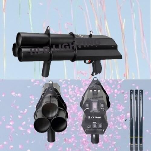 3 shot confetti gun confetti blower hand control DMX 3 channels stage confetti machine for wedding decoration