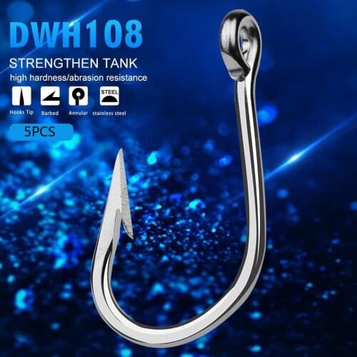 5pcs/lot 6/0#-12/0# Ocean Boat Fishing Saltwater Jig Fishing Hook Sword Hook Stainless Steel Jigging Pesca Anzol Fishhook