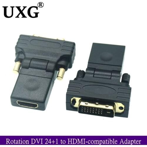 90 180 Degree Rotation DVI 24+1 To HDMI-compatible Adapter DVI To HD 1080P HDTV Converter For PC PS3 Projector TV Box