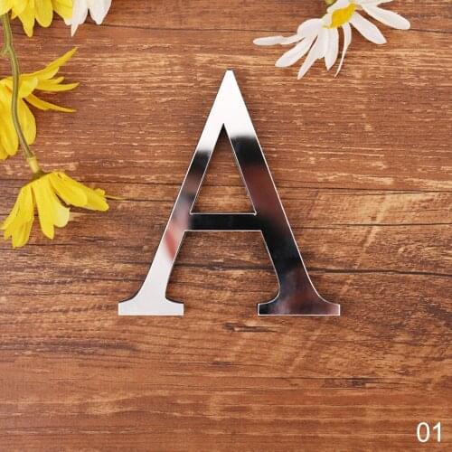 English Letters Acrylic Mirror Surface Wall Sticker 3D Silver Alphabet Poster Bedroom Festival Party Decoration DIY Art Mural