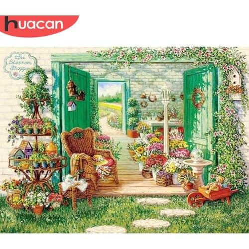 HUACAN Diamond Embroidery Cross Stitch Nature 5d Diamond Painting Full Square Landscape Mosaic Stones Picture Farmhouse Decor