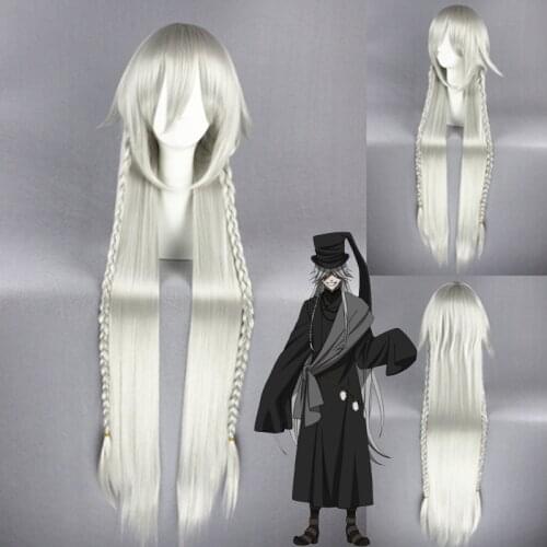 Anime Kuroshitsuji Black Butler Undertaker Under taker Heat Resistant Hair Halloween Party Cosplay costumes Full Set Free Ship