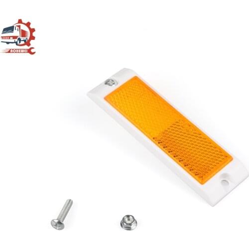 AOHEWEI 1-2 pcs Rectangle Trailer Reflectors Rear Safety Warning Mark Strips for Caravan Van Truck Screw Fixing Gate Posts Fence