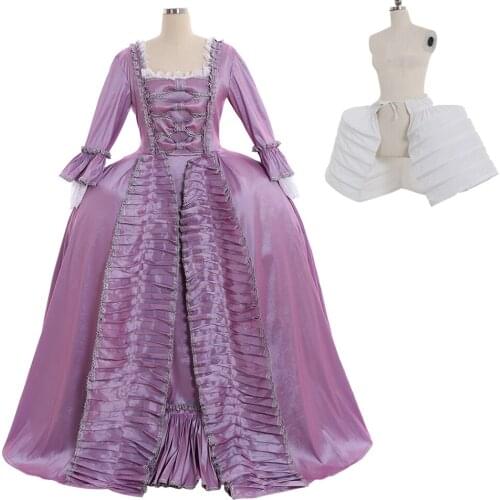 Cosplaydiy Marie Antoinette Baroque Ball Gown Dress 18th Century Colonial Purple Rococo Belle Dress Custom Made Any Size L320