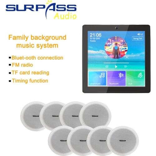 Wireless Bluetooth 4 Channel Wall Amplifier Touch Screen HiFi Stereo Sound Music Player Coxial Speaker for Home Theater System